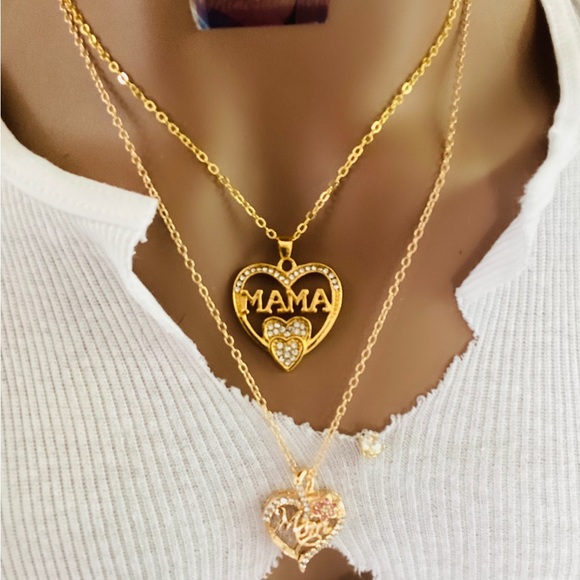 ✨2pcs Gold color mama/mom necklace birthday anniversary Mother’s Day and more - Picture 2 of 7